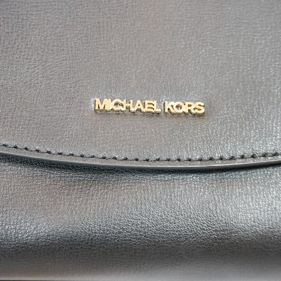Michael Kors Ellis M Messenger Leather Bag Black - Picture 11 of 12